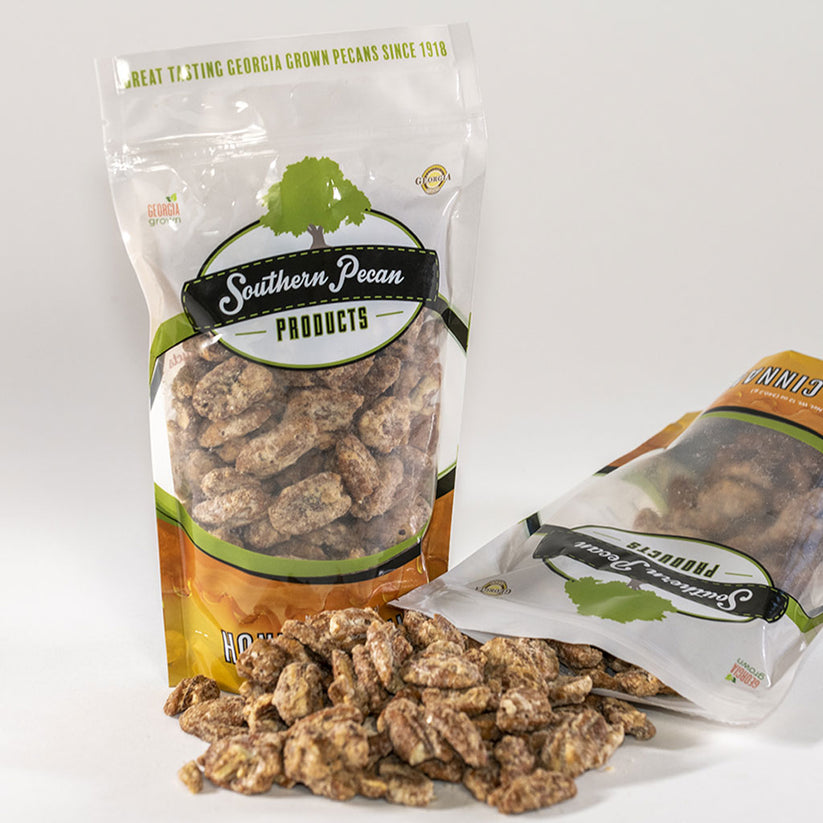 Honey Cinnamon Roasted Pecans 12 oz Southern Pecan Products